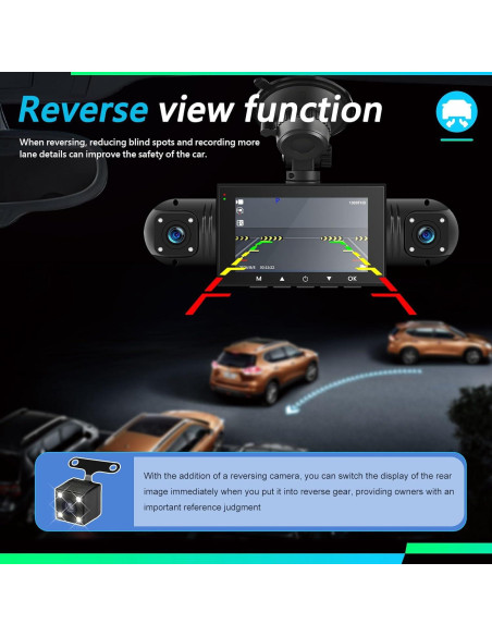 Cámara de Salpicadero CAMECHO 4 Canales 1080P con Visión Nocturna