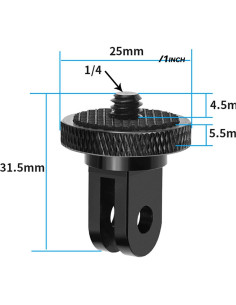 Adaptador de Montaje en Trípode 1/4"-20 para GoPro y Cámaras de Acción - 2 Piezas 2