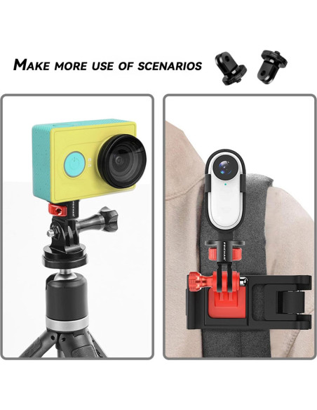 Adaptador de Montaje en Trípode 1/4"-20 para GoPro y Cámaras de Acción - 2 Piezas