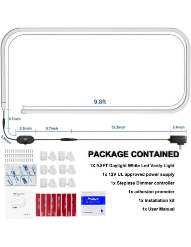 Luces LED de Cuerda 10FT RYGD para Espejo y Tocador