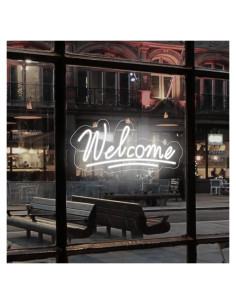 Letrero de Neón LED Bienvenida Neonawall 55.88x40.64 cm