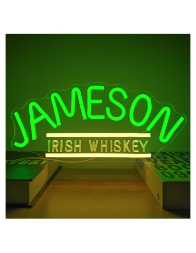 Letrero de Neón LED Jameson Irish Whiskey 30x10 cm para Bar