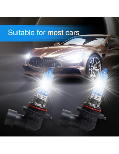 2 PCS Bombillas Halógenas HB3/9005 Tesnaao 12V 100W Blancas