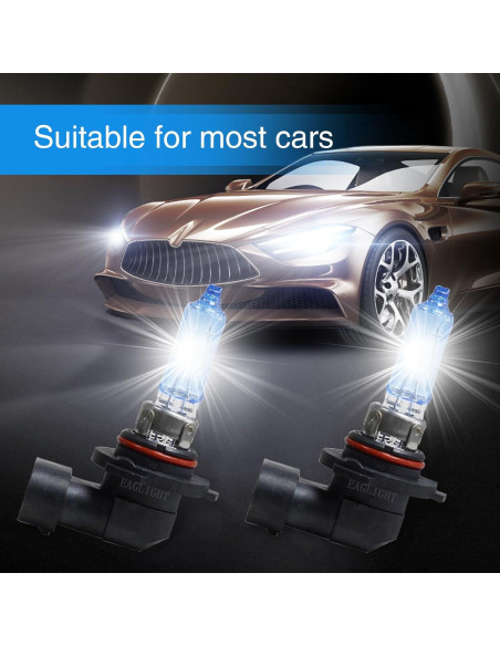 2 PCS Bombillas Halógenas HB3/9005 Tesnaao 12V 100W Blancas