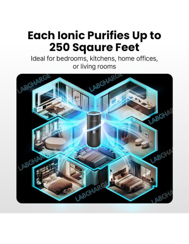 Purificador de Aire Iónico LabCharge - Compacto 23.2 m - Sin Filtro