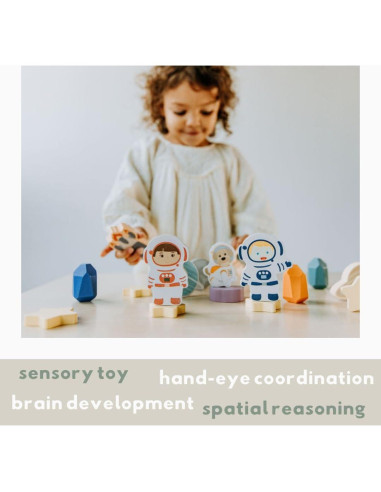 Juego de Bloques de Madera Espacial 30 Piezas Happy Arts