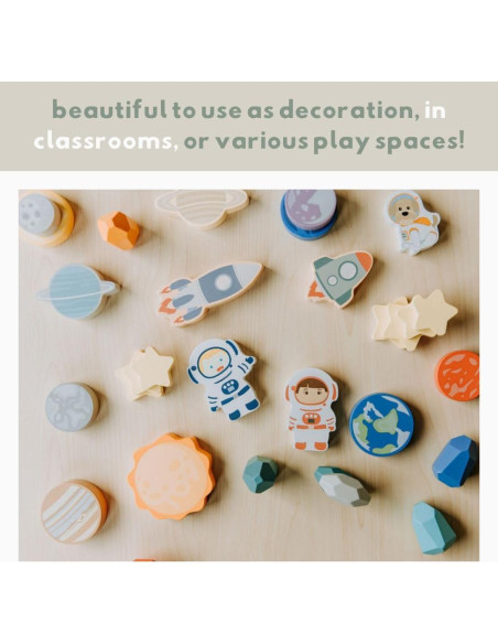 Juego de Bloques de Madera Espacial 30 Piezas Happy Arts