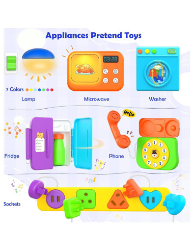 HumorPlay Tablero Musical Ocupado 15-en-1 Juguete Montessori