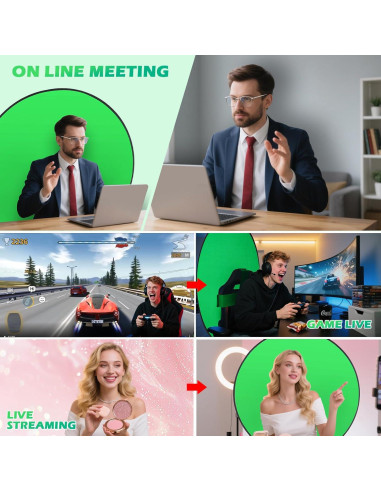 Pantalla Verde Portátil Chroma Key Xamanabu 57" para Streaming