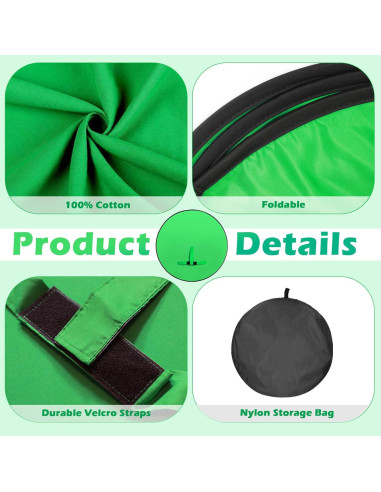 Pantalla Verde Portátil Chroma Key Xamanabu 57" para Streaming