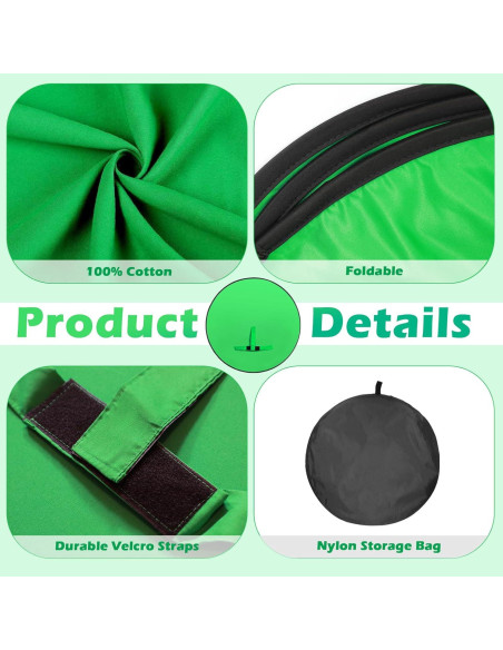 Pantalla Verde Portátil Chroma Key Xamanabu 57" para Streaming