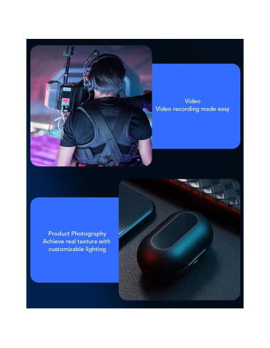 Luz de Video LED 10W Spryflower con Soporte Ajustable 5600K