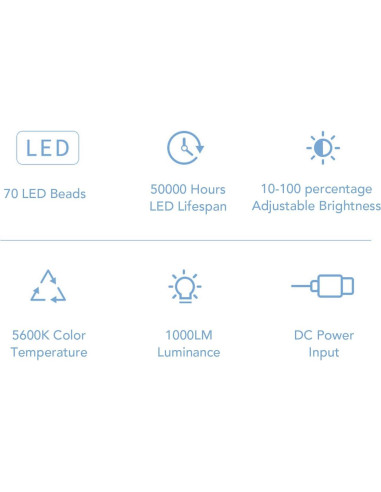 Luz de Video LED 10W Spryflower con Soporte Ajustable 5600K
