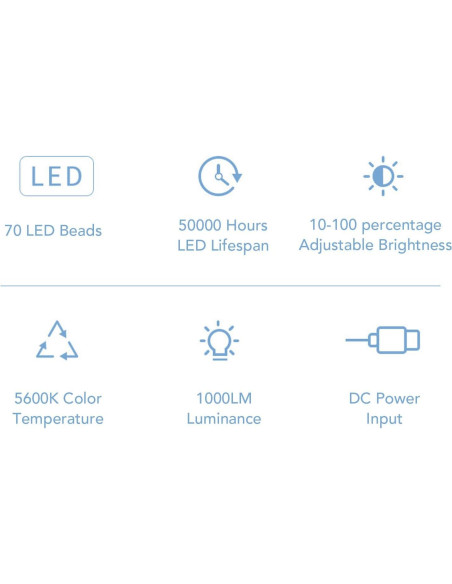 Luz de Video LED 10W Spryflower con Soporte Ajustable 5600K