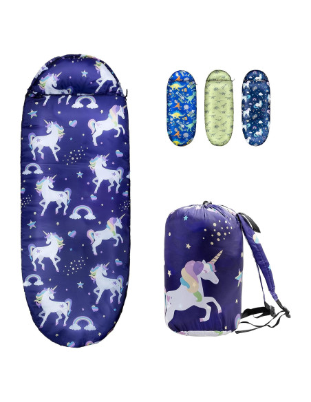 Saco de Dormir para Niñas Rioyalo Unicornio Arcoíris 3 Temporadas