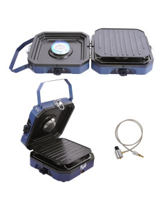 Estufa de Camping CloudHand 2 Quemadores Plegable 1500W Azul