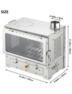 Estufa de Camping de Acero Inoxidable 680 - 15 kg, 34x25 cm 2