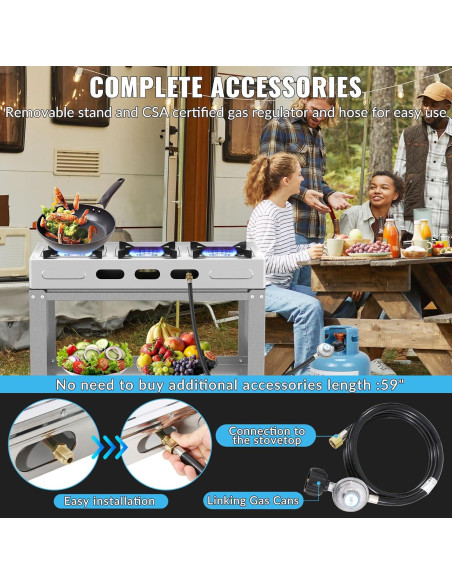 Estufa de Gas Propano 3 Quemadores forimo RQZ-JK-333-S 40000 BTU