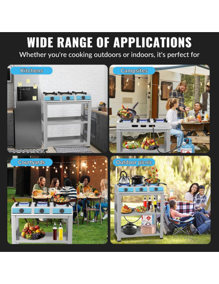 Estufa de Gas Propano 3 Quemadores forimo RQZ-JK-333-S 40000 BTU