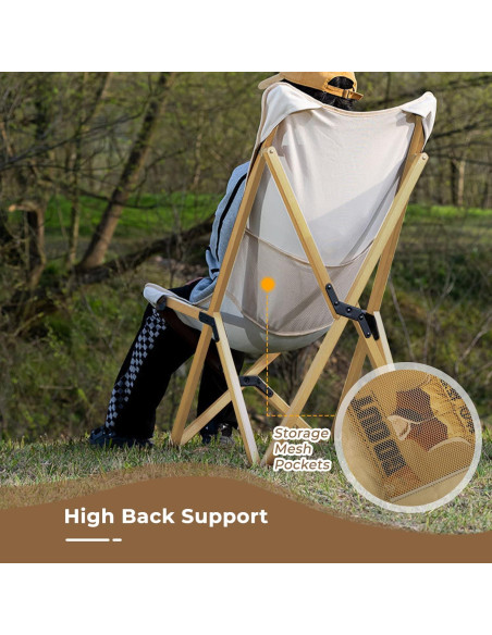 Paquete de 2 Sillas de Camping Plegables Bathonly Beige