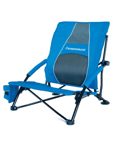 Silla de Playa Plegable STRONGBACK 2.0 con Soporte Lumbar Azul