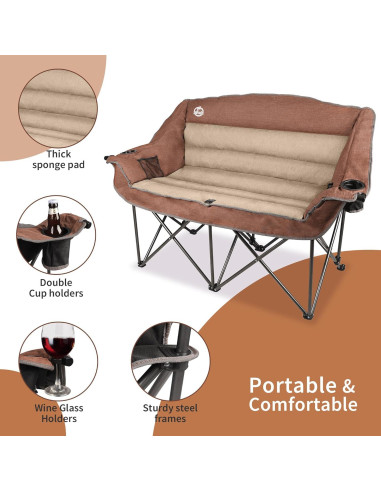 Silla de Camping Doble Plegable Northroad Moca 272kg