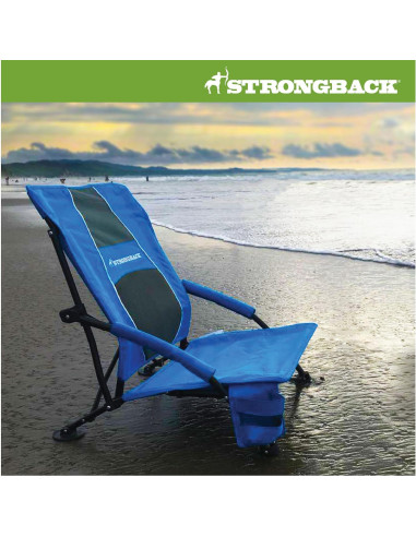 Silla de Playa Plegable STRONGBACK 2.0 con Soporte Lumbar Azul