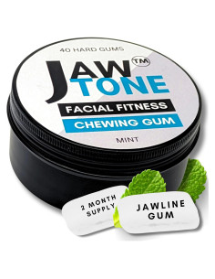 Chicle Duro JawTone para Fitness Facial y Mandíbula Menta 40 Unidades