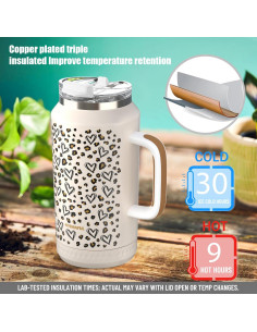 Taza aislada Hydraful 64 oz acero inoxidable rosa nude 2