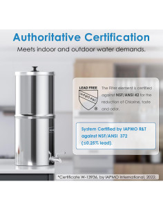 Sistema de Filtro de Agua por Gravedad Waterdrop - Acero Inoxidable 2