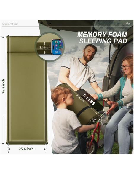 Colchoneta Autoinflable Calanofin 196x68.6cm Espuma Memoria