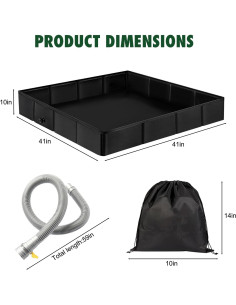 Base de Ducha Plegable GTian 104 cm x 104 cm para Exterior 2