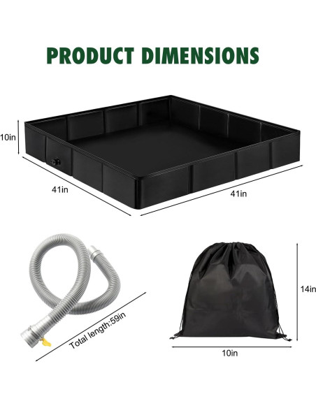Base de Ducha Plegable GTian 104 cm x 104 cm para Exterior