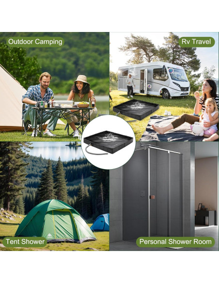 Base de Ducha Plegable GTian 104 cm x 104 cm para Exterior