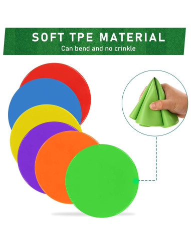 Marcadores de Piso ZIECE 24 Pcs 12cm Antideslizantes Gimnasio