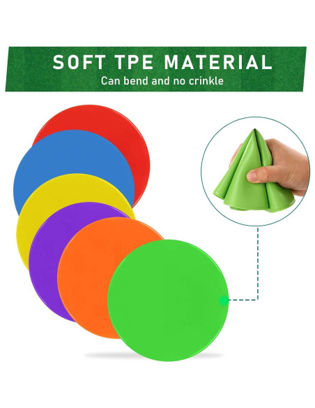 Marcadores de Piso ZIECE 24 Pcs 12cm Antideslizantes Gimnasio