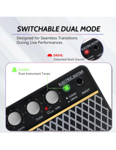 Amplificador de guitarra AZOR ABA-10, 10W recargable USB-C 2