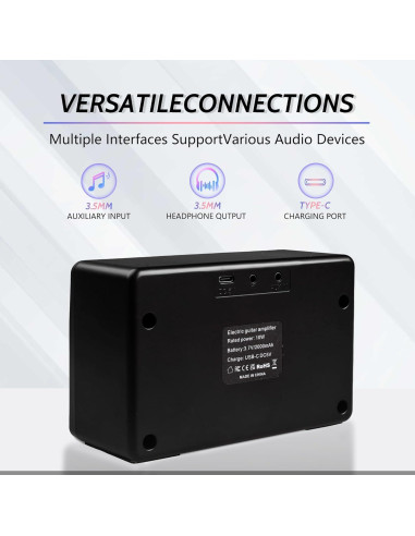 Amplificador de guitarra AZOR ABA-10, 10W recargable USB-C