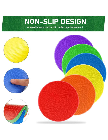 Marcadores de Piso ZIECE 24 Pcs 12cm Antideslizantes Gimnasio