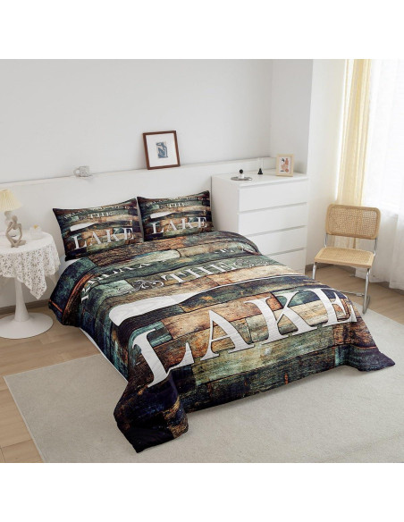 Edredón King Homewish Granja Rústica 3 Piezas Impresión 3D Edredón King Homewish Granja Rústica 3 Piezas Impresión 3D