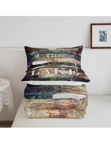 Edredón King Homewish Granja Rústica 3 Piezas Impresión 3D