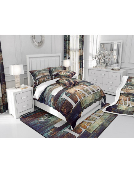 Edredón King Homewish Granja Rústica 3 Piezas Impresión 3D Edredón King Homewish Granja Rústica 3 Piezas Impresión 3D