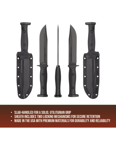 Cuchillo Fijo KA-BAR Slabby 30.74 cm Acero 1095 Cro-Van