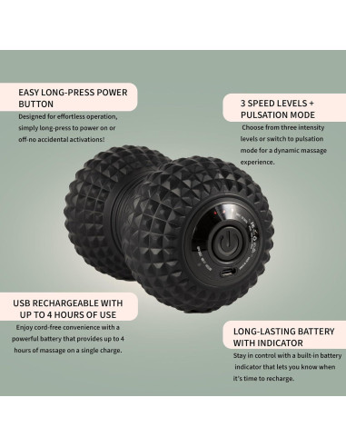 Bola de Masaje Vibrante Exelleon 4 Velocidades 8.89cm