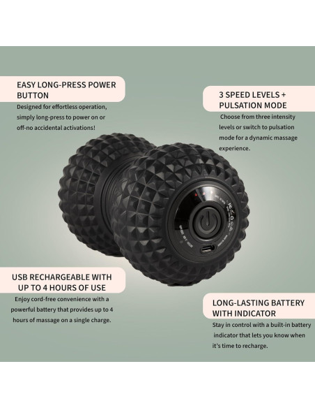 Bola de Masaje Vibrante Exelleon 4 Velocidades 8.89cm Bola de Masaje Vibrante Exelleon 4 Velocidades 8.89cm