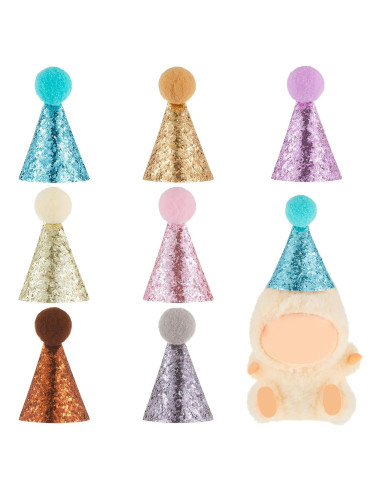 Soulchen 7 Mini Sombreros de Fiesta para Muñecas 8 cm Coloridos