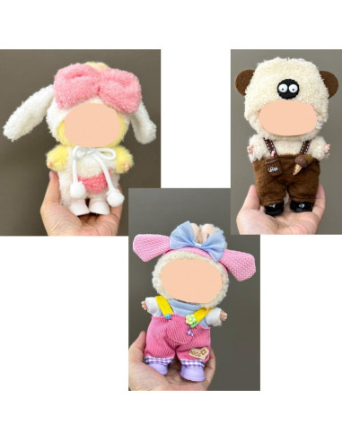 Conjunto de Ropa para Muñecas 17cm Lububu - Oveja Marrón y Conejos