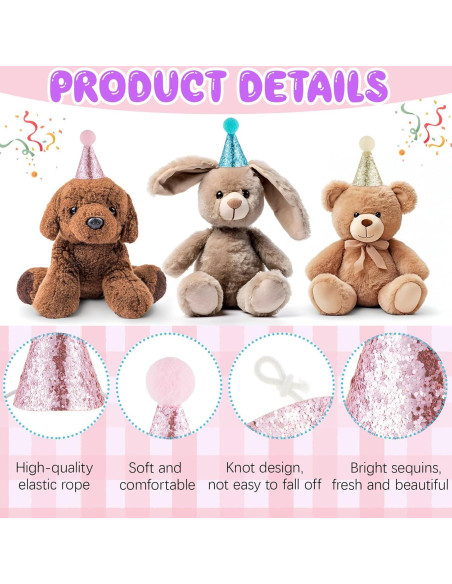 Soulchen 7 Mini Sombreros de Fiesta para Muñecas 8 cm Coloridos