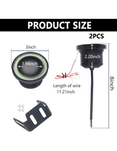 Conjunto de Luces de Niebla LED IHOTDER Ojo de Ángel Verde 2