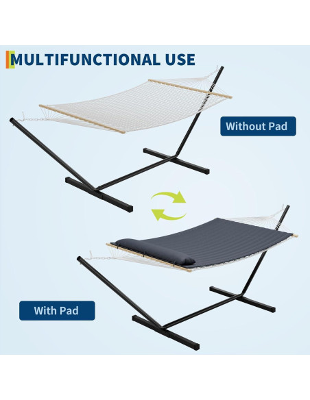 Hamaca Doble TrailBlaze con Soporte - Gris Oscuro, 158.75 kg